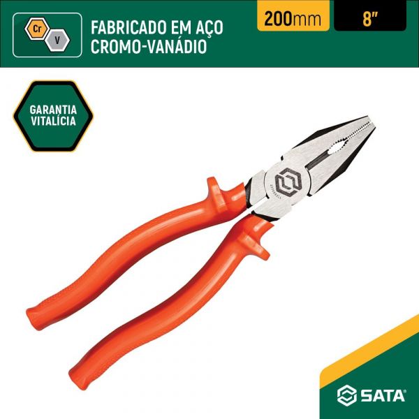 Alicate Universal Profissional Isolado de 8 Pol. Sata