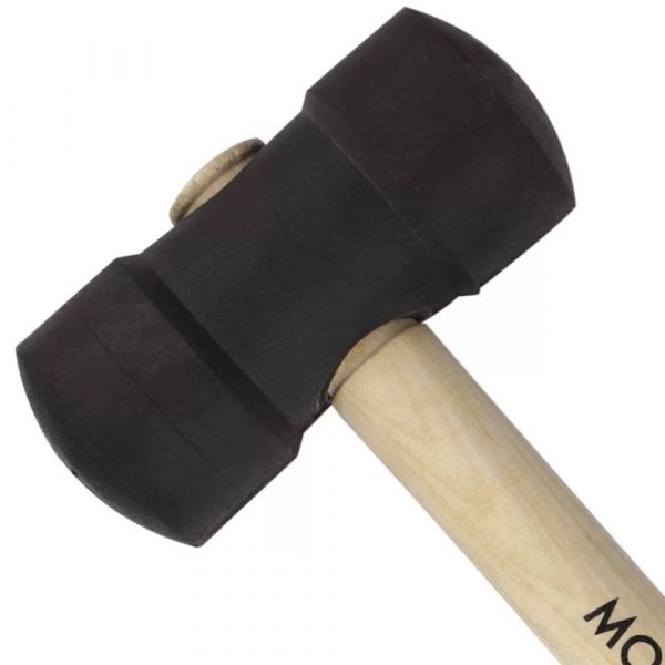 Martelo de Borracha Preto Com Cabo Madeira 60mm Momfort
