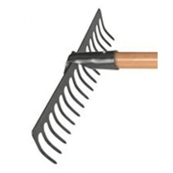Ancinho Curvo Metálico 16 Dentes com Cabo de Madeira 145cm Tramontina