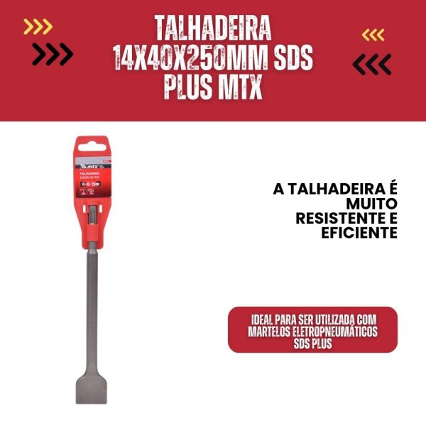 Talhadeira 14X40X250mm Sds Plus MTX