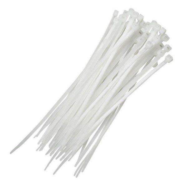 100 Unidades Abraçadeira Nylon 3,5mm x 200mm Branca Foxlux