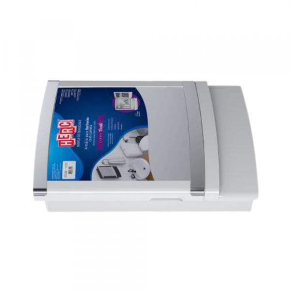 Armário para Banheiro com Gaveta Branco Cromado Tivoli Herc