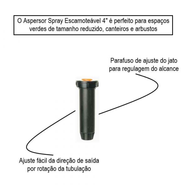 Aspersor Spray Escamoteável para Irrigação 1804 (1800) Rain Bird