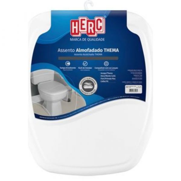 Assento Sanitário Almofadado Branco Thema Premium Herc