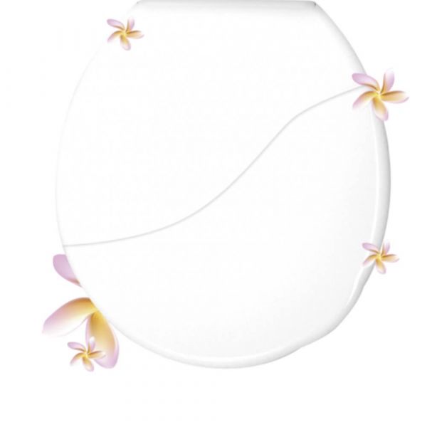 Assento Sanitário Almofadado Floral Bellart Branco