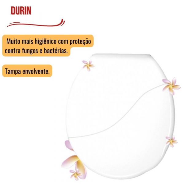 Assento Sanitário Almofadado Floral Bellart Branco