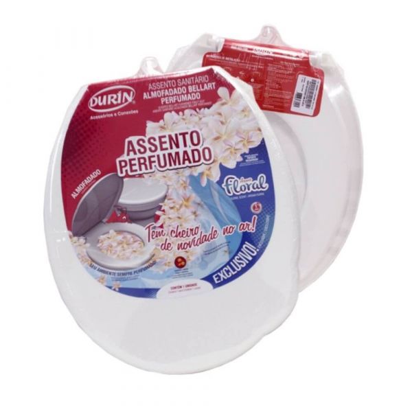 Assento Sanitário Almofadado Floral Bellart Branco