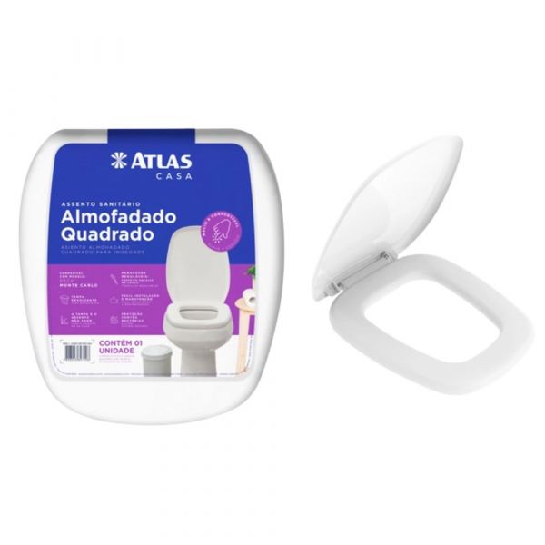 Assento Sanitário Almofadado Monte Carlo Branco PR1065-2 Atlas