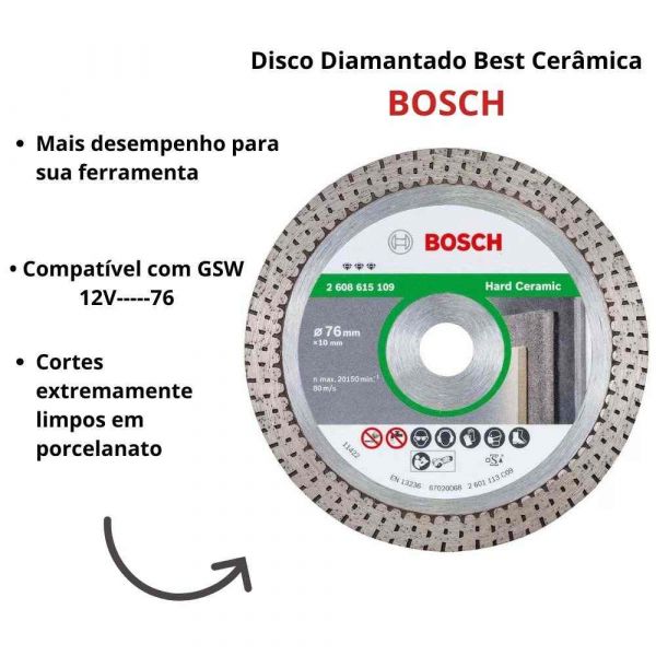 Disco Diamantado Best Cerâmica 76mm Bosch