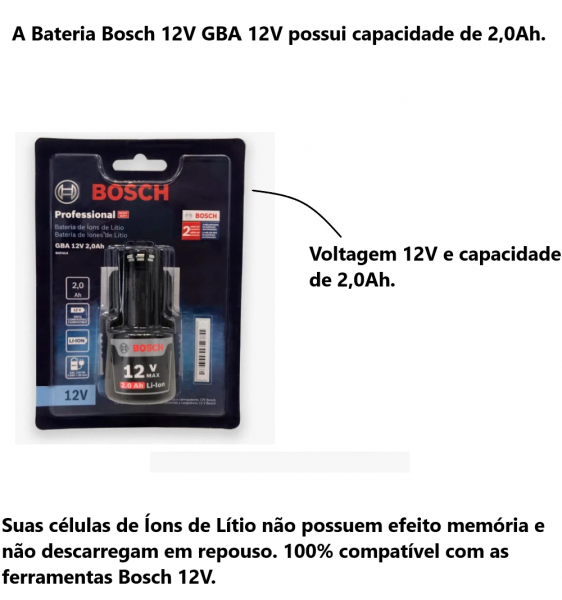 Bateria Bosch 12V GBA 12V 2,0 Ah