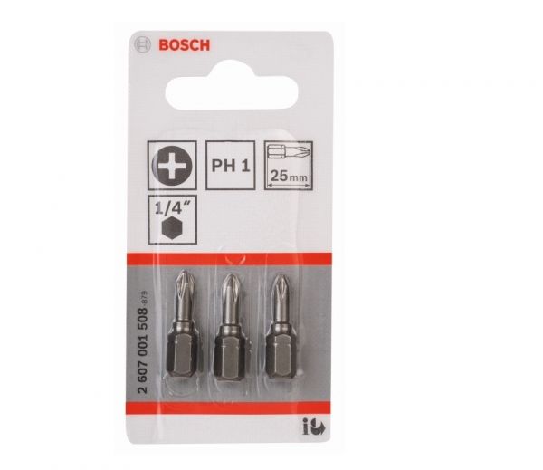 Ponta para parafusar Phillips PH1, 25mm Extra Hard Bosch 2607001508