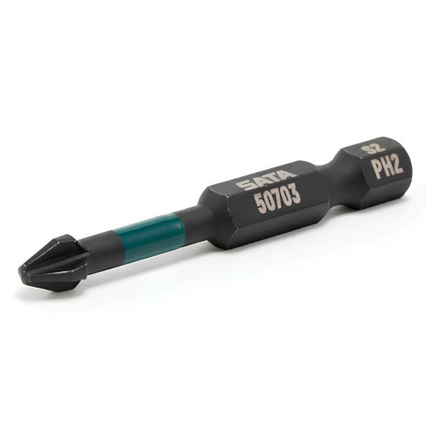 Bit de Impacto Phillps PH2 de 50mm Encaixe 1.4 Pol 10 Peças ST59703 Sata