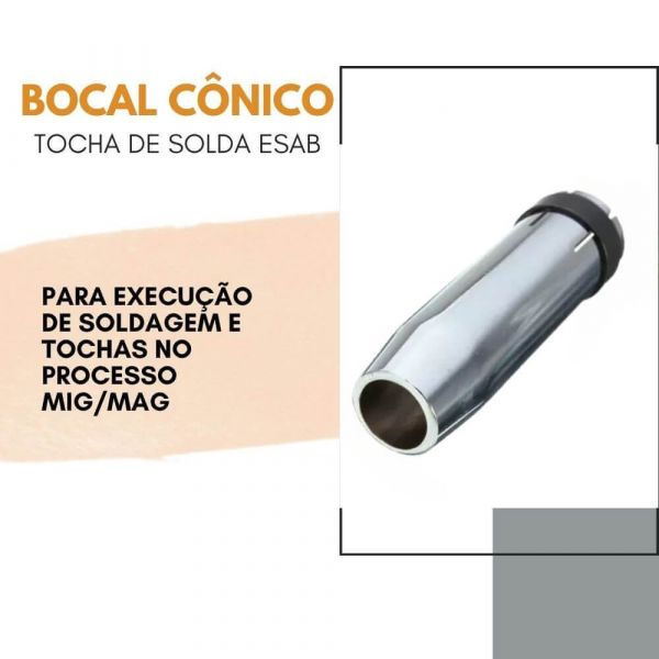 Bocal Cônico 12,5 mm TBI 240 Para Tocha De Solda Esab