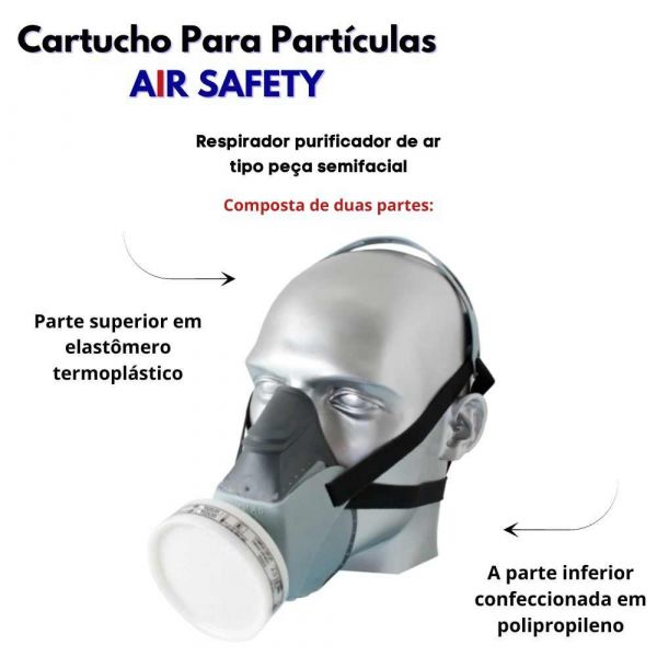 Máscara Air San com Cartucho 410 P2 Similar N°95 Air Safety 