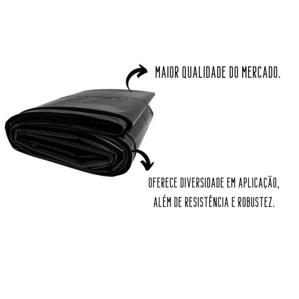 1 Metro de Lona Preta 50 MIC 6x1M Lonax 