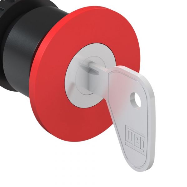 Botão Cogumelo CSW-BCY1-WH com Chave Padrão Vermelho Weg