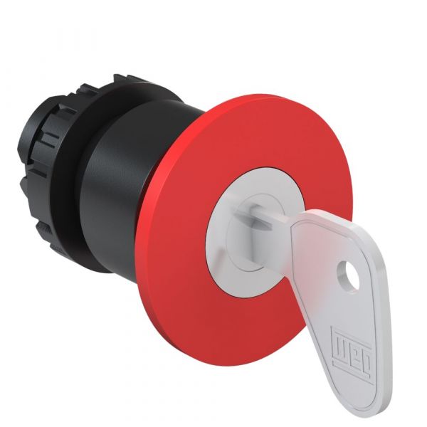 Botão Cogumelo CSW-BCY1-WH com Chave Padrão Vermelho Weg