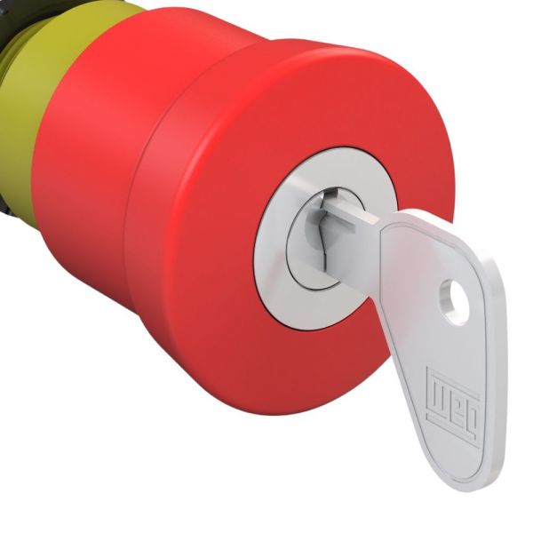 Botão Emergência CSW-BESY-WH com Chave Yale Gira Solta Vermelho Weg