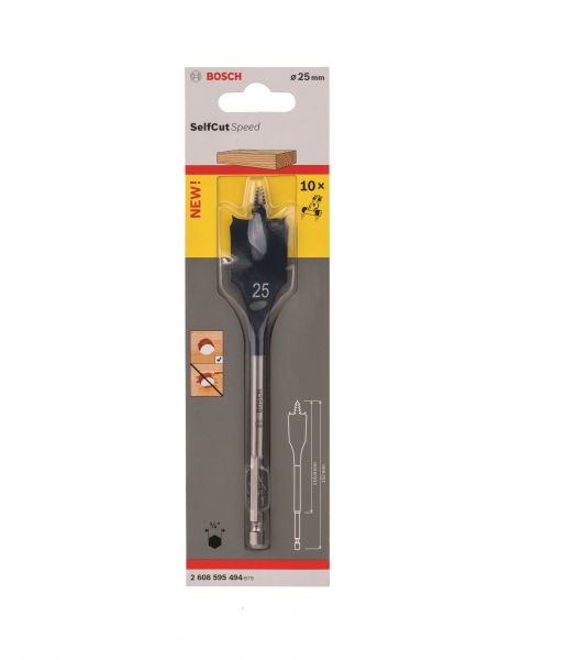 Broca Chata Self Cut Para Madeira 25mm Bosch