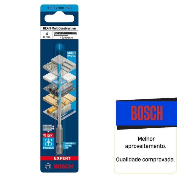 Broca Bosch EXPERT HEX-9 Multiconstruction Ø4x45x90mm