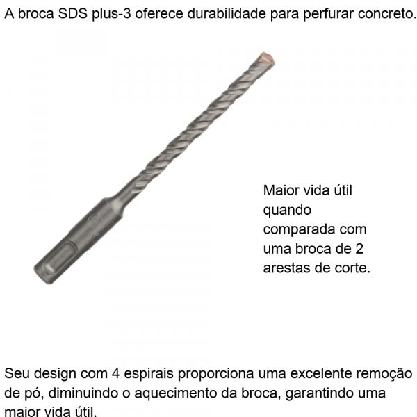 Broca Bosch SDS plus-3 para concreto Ø6 x 100 x 160 mm