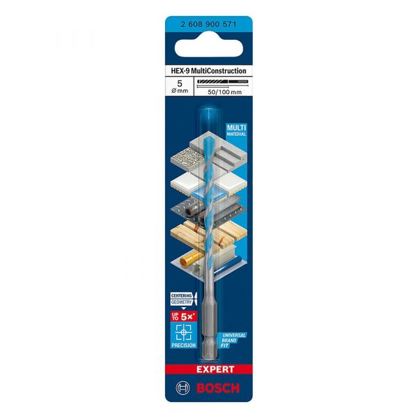 Broca Expert HEX-9 Multiconstruction Ø5x50x100mm Bosch