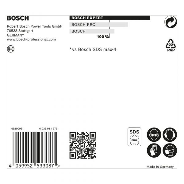 Broca para concreto Bosch EXPERT SDS Max-8X Ø22 x 400 x 520 mm