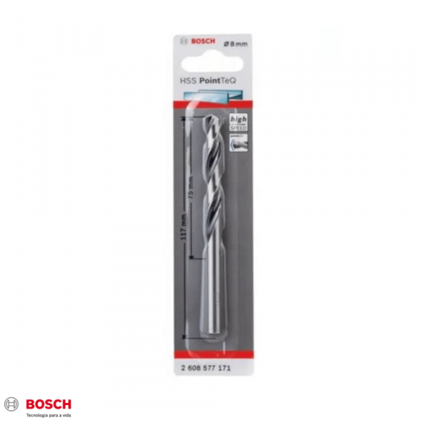 Broca para Metal Bosch Aço Rápido HSS-PointTeQ 8,5mm