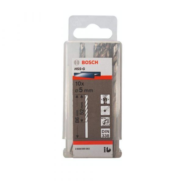 Broca para Metal Bosch Aço Rápido HSS-G 5mm