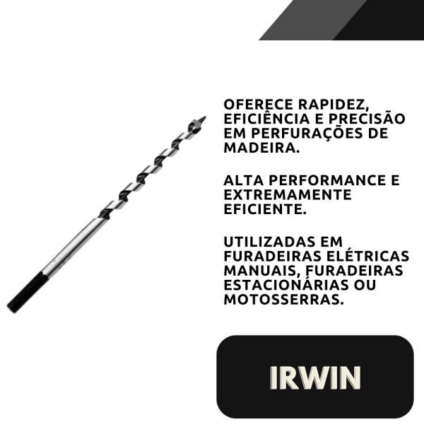  Broca Rápida para Madeira de 1/2 Pol. X 28 cm Irwin
