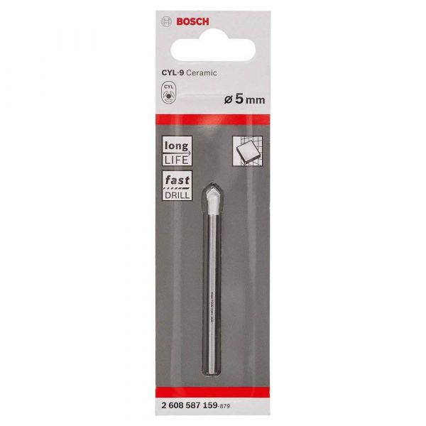 Brocas Bosch CYL-9 Ceramic Encaixe Cilíndrico 5 x 70 mm com 1 peça