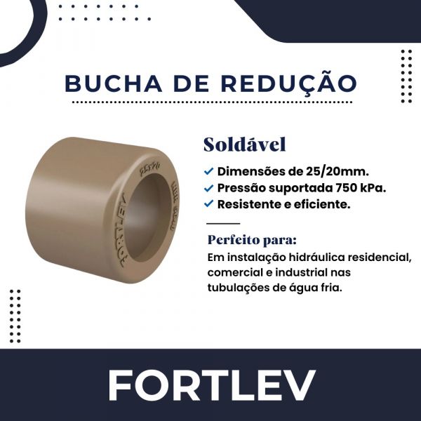 Bucha De Redução Soldável 25X20mm Fortlev