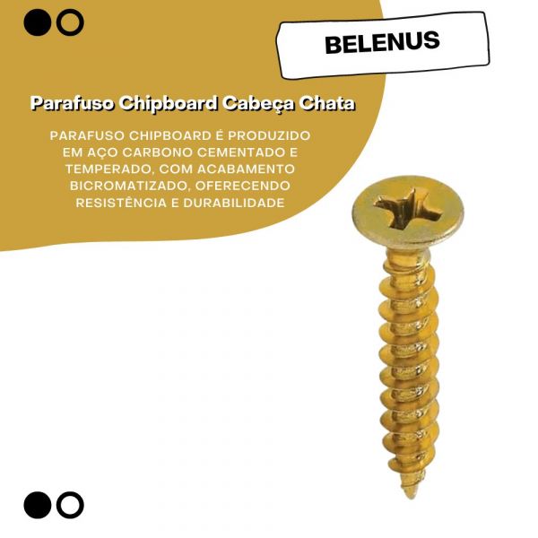 Parafuso Chipboard Cabeça Chata 4.0x40mm Belenus