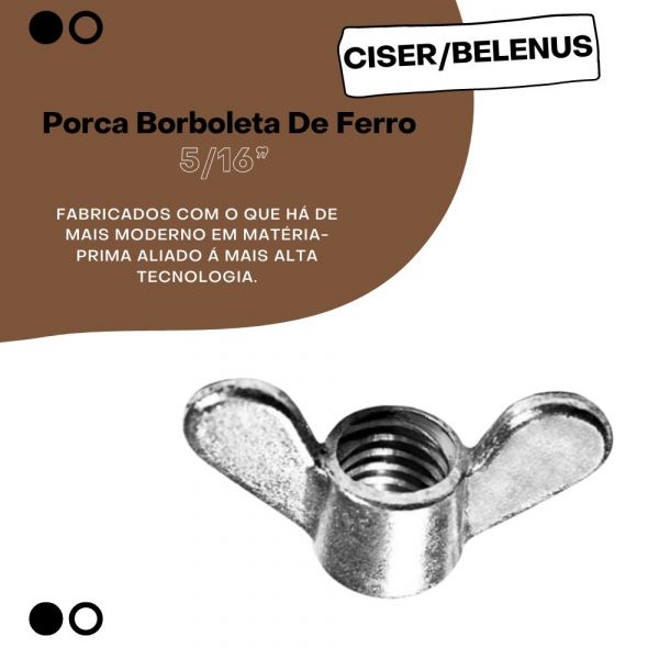 Porca Borboleta De Ferro 5/16” Zamarc Beleneus