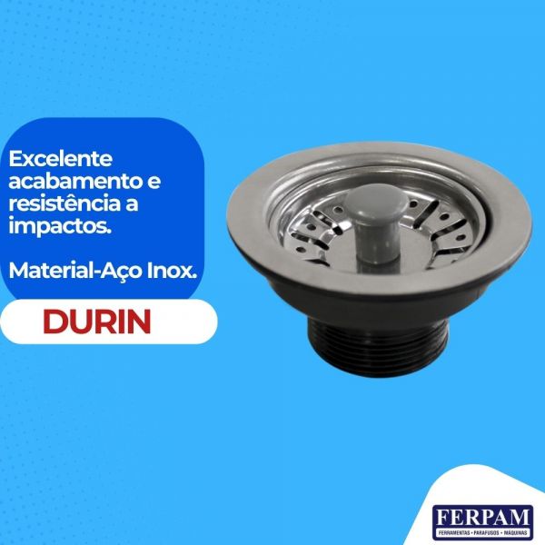 Válvula de Pia Americana Cromada 3.1/2” Durin