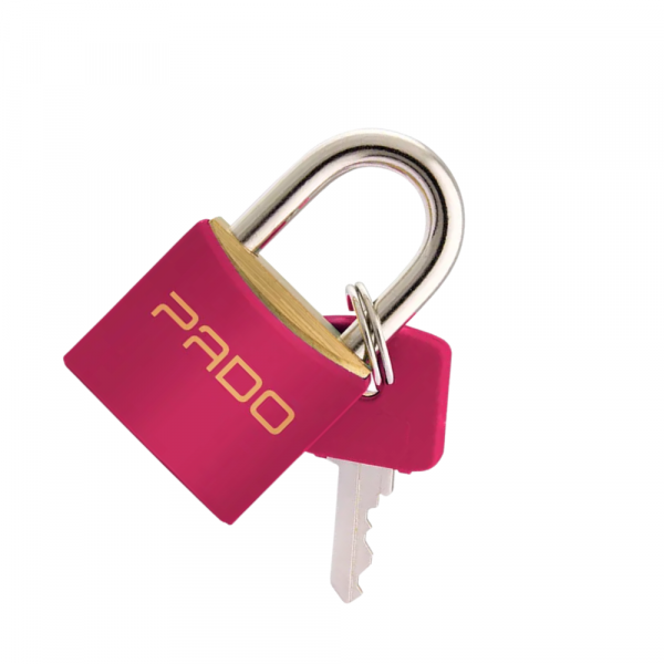 Cadeado Latão Cores Magenta 35mm Pado