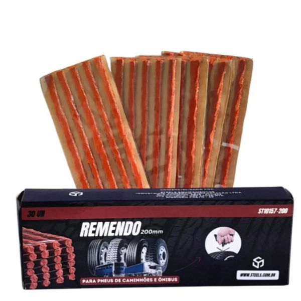 Caixa 30 Unidades de Refil Inserto para Pneus de Caminhão e Ônibus 200x6mm Steels Equipamentos