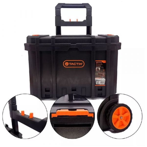 Caixa de Ferramenta Modular com Rodas 63x37x37cm Tactix Amatools