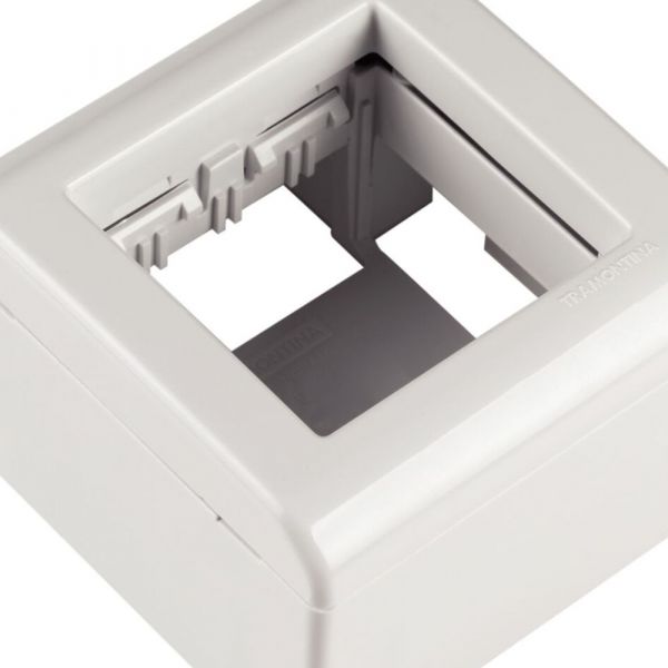 Caixa de Sobrepor 2 Postos LizFlex Branca Tramontina 