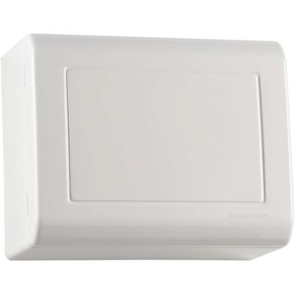 Caixa de Sobrepor Cega LizFlex Branca Tramontina