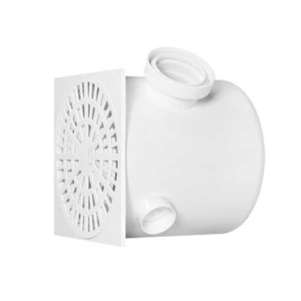 Caixa Sifonada de 250x250x75/100mm Quadrada com Grelha e Cesto Herc