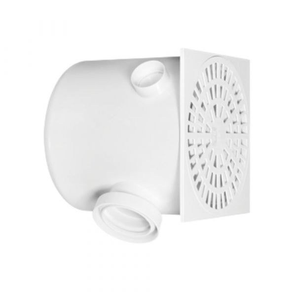 Caixa Sifonada de 250x250x75/100mm Quadrada com Grelha e Cesto Herc