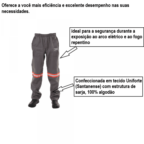 Calça Pijama Unifort NR10 Cinza Tamanho XG Protefer