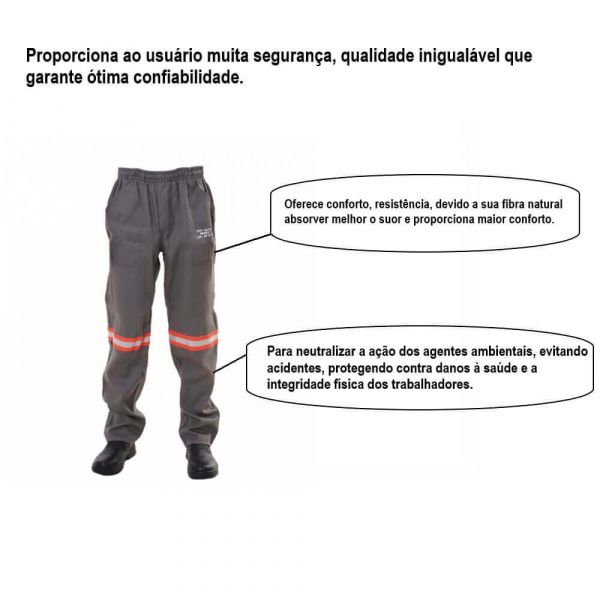 Calça Pijama Unifort NR10 Cinza Tamanho GG Protefer