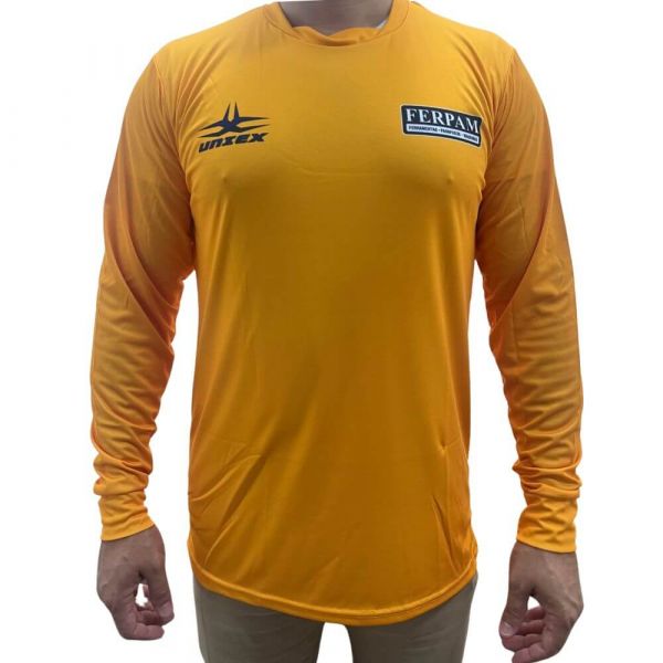 Camisa Térmica Manga Longa Amarela UV 30+ Tamanho GG Ferpam Uniex