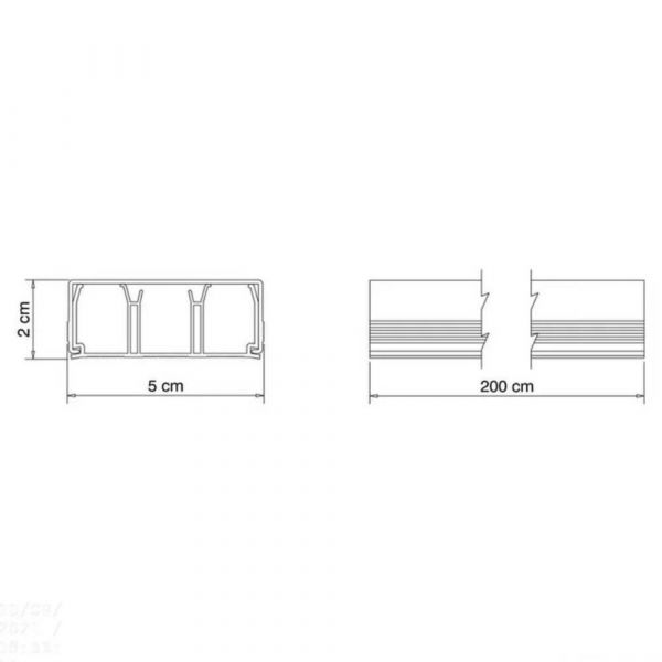 Canaleta 50x20x2000mm Branca Divisória Fita Dupla Face Tramontina