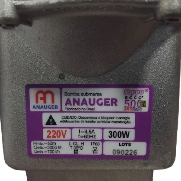Caneca para Bomba Anauger Sappo Ecco 500 Slim Extreme 220V/60Hz Anauger