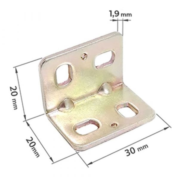 Cantoneira de Reforço Dobrada 30 x 20 x 1,9 mm Minubras