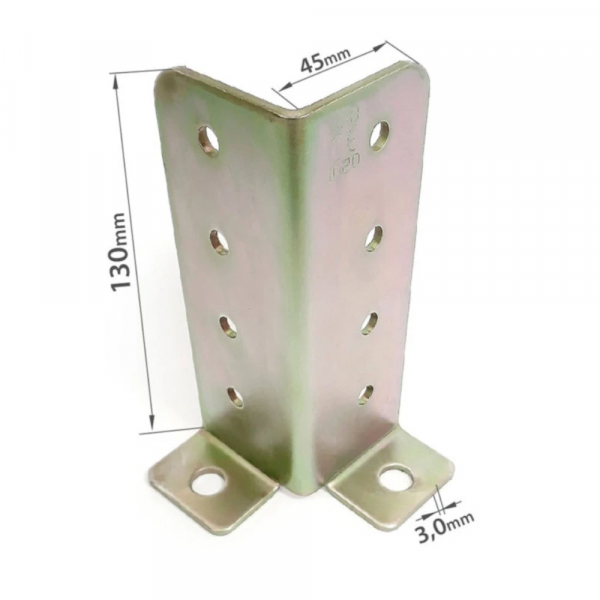 Cantoneira Galvanizada para Madeira 45 x 45 x 130mm Minubras
