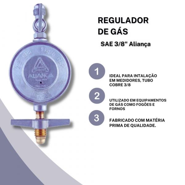 Regulador de Gás 503/09 SAE 3/8